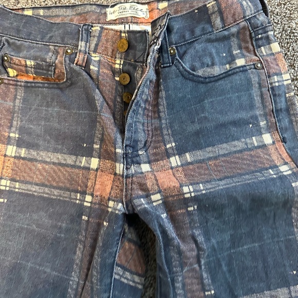 Free People Plaid Boyfriend Jeans - Picture 4 of 7